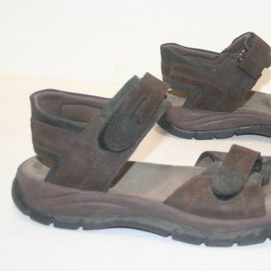 Clarks "Active Air" Brown/Black Leather Sandals. Mens 9 M